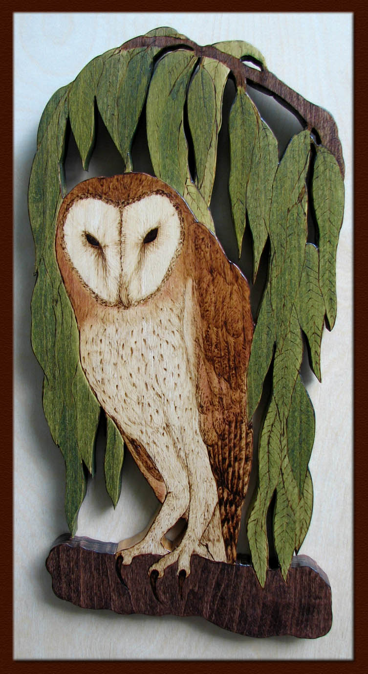 barn owl tanja sova pyrography 